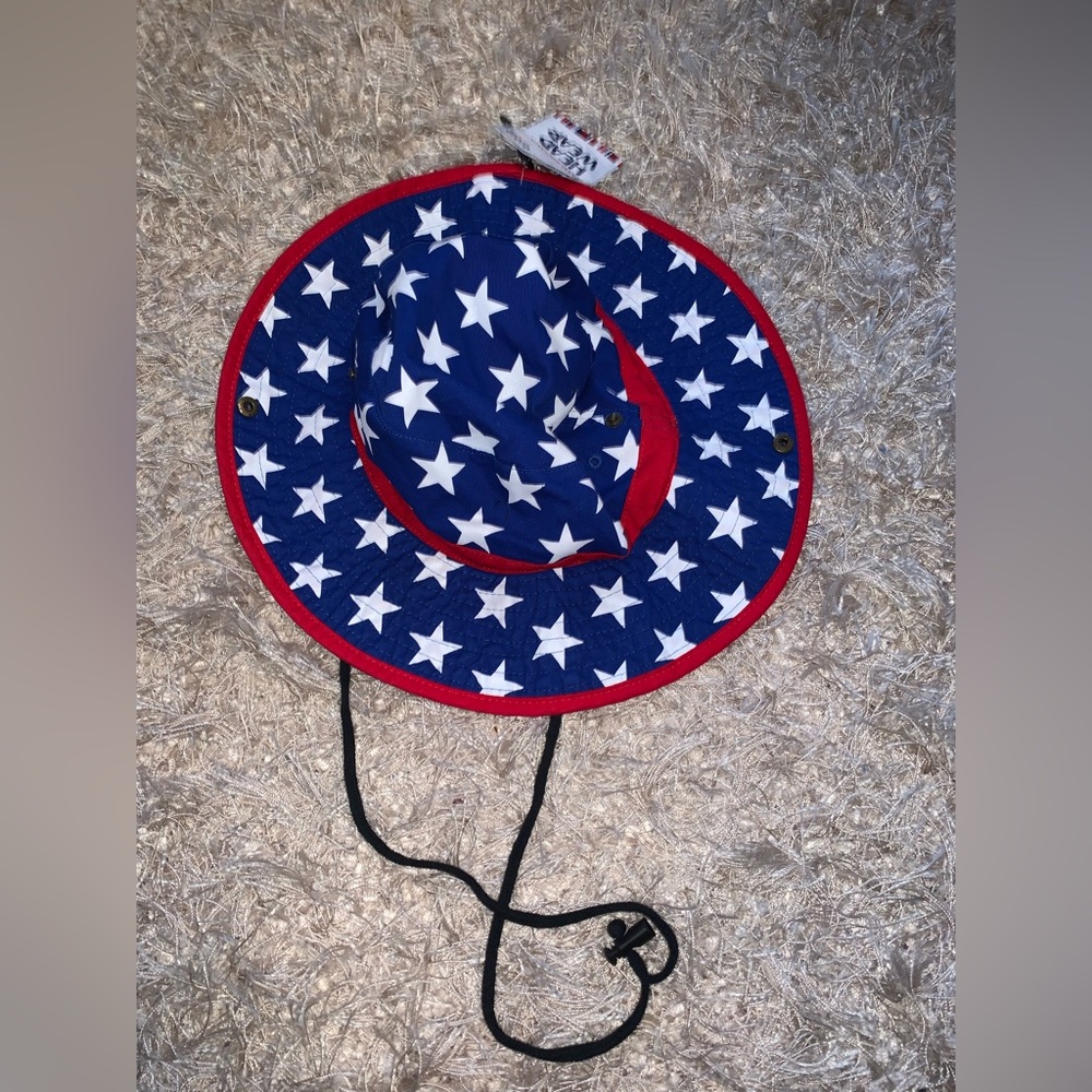 3 for $30 ⚡️ Americana Starry Blue and Red Sun Hat NWT